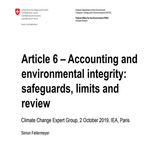 CCXG Oct 2019 - Article 6 - Accounting and environmental integrity: safeguard...