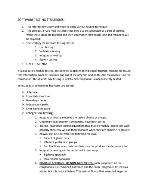 SOFTWARE TESTING STRATEGIES: