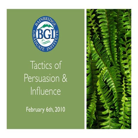 Tactics of Persuasion & Influence (BGIedu)