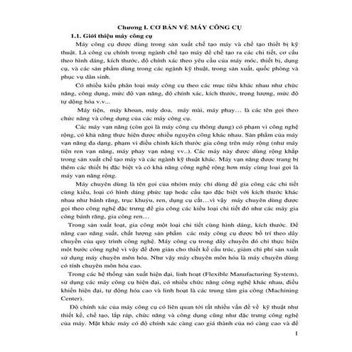Bài Giảng môn Máy Công Cụ - TNUT 