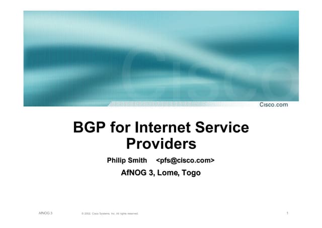 Bgp tutorial for ISP