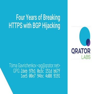 Four years of breaking HTTPS with BGP hijacking
