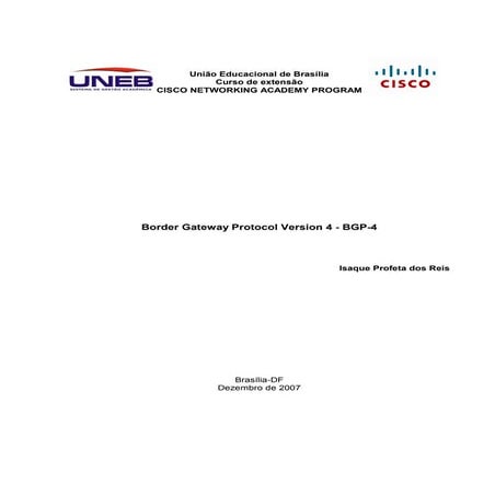 Border Gateway Protocol - BGP - Apresentação | PDF