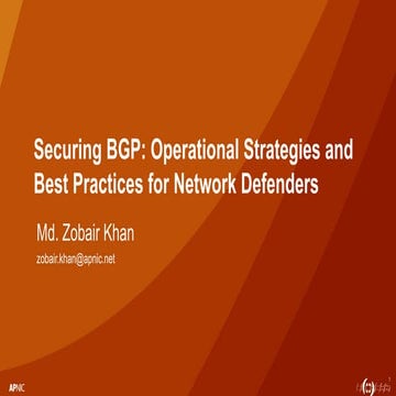 Securing BGP: Operational Strategies and Best Practices for Network Defenders...
