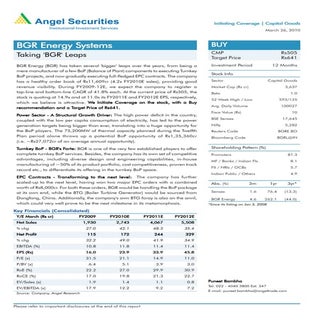 BGR Energy  IC, 26 March