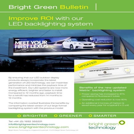 LED backlighting for large format advertising billboards