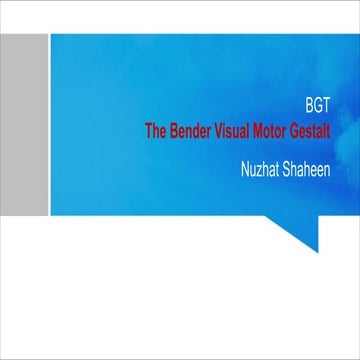 Benton Gestalt Test (A psychological Assessment Tool)