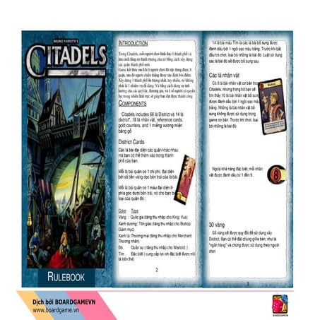 [BoardgameVN] Luật chơi Citadels