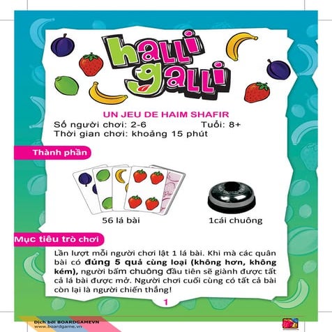 [BoardgameVN] Luật chơi Halli galli