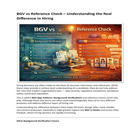 Understanding the Critical Differences Between Background Verification ...