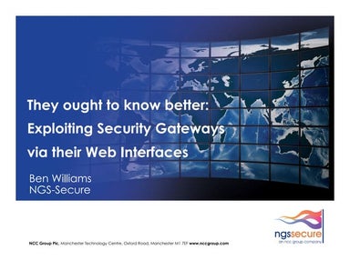 They Ought to Know Better: Exploiting Security Gateways via Their Web Interfaces