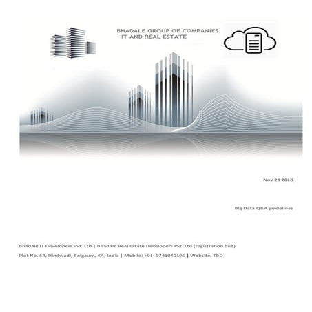 Bhadale group of companies big data qa guidelines