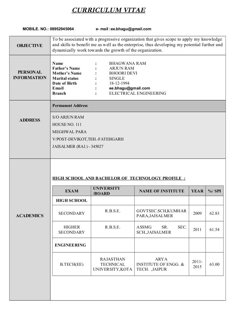 current resume formats 2014