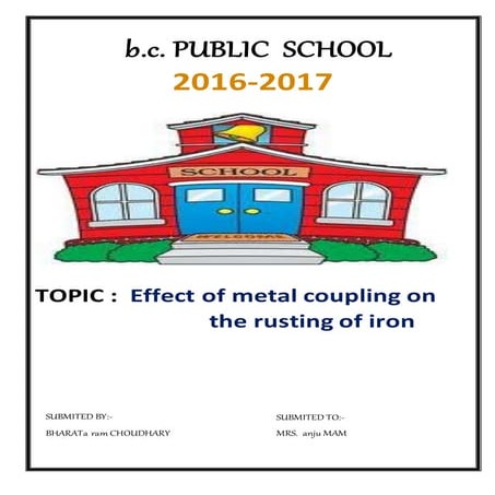investigation project of chemistry on metal coupling 