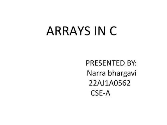 Array in c | PPT