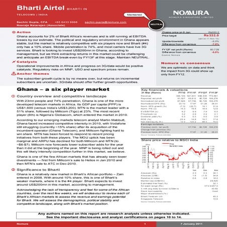Bharti airtel nomura jan 2011