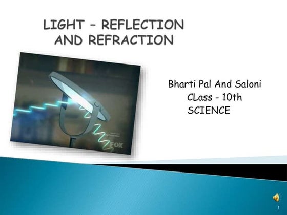 Light - Reflection and Refraction Class 10 Physics Complete | PPTX ...