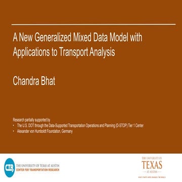 A New Generalized Mixed Data Model with Applications to Transport Analysis