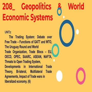 208 - Geopolitics & World Economic Systems UNIT 2
