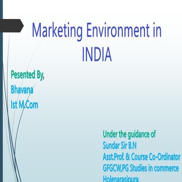 Marketing environment in India