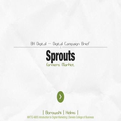 Sprouts Farmers Market Digital Campaign Strategy