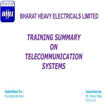 BHEL Industiral Traning PPT