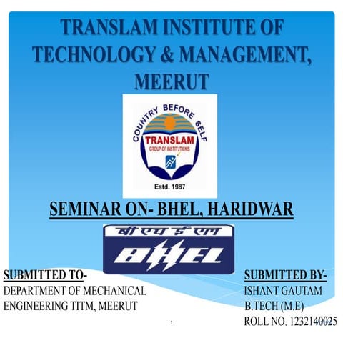 Bhel hrd seminar (ishant gautam)