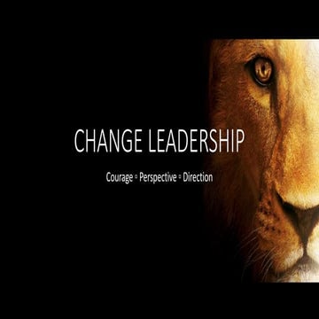 Change Leadership:  Courage, Perspective, Direction