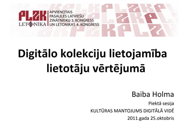 Digitālo kolekciju lietojamība lietotāju vērtējumā