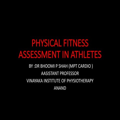 Physical fitness assessment in athletes