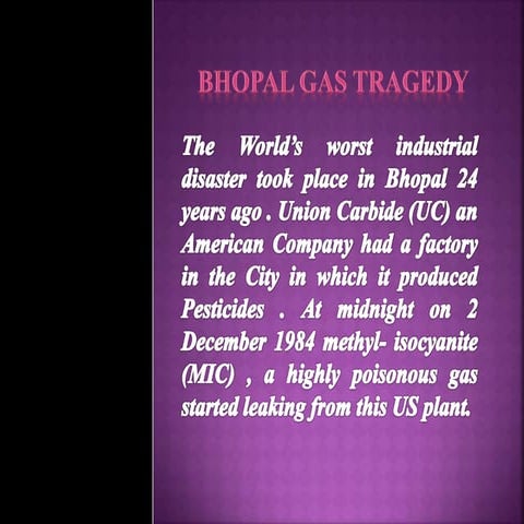 Bhopal gas tragedy | PPTX