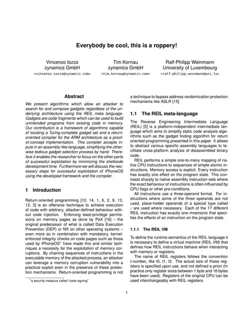 Everybody be cool, this is a ROPpery - White paper