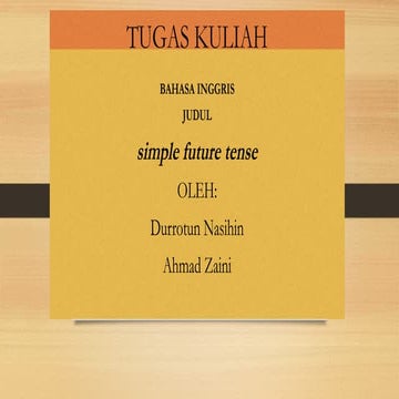 Simple Future Tense | PPTX