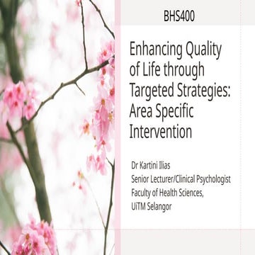 Enhancing Quality of Life Through Targeted Psychological and Practical ...