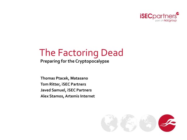 The Factoring Dead: Preparing for the Cryptopocalypse