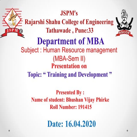 Training and development