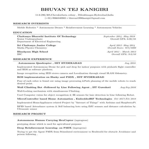 Bhuvan's cv 11/18