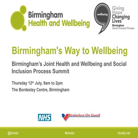 Birmingham Health & Wellbeing Board Summit - July 2012