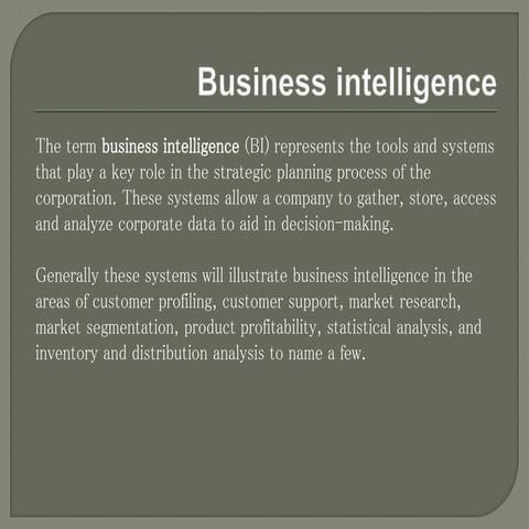 About Business Intelligence