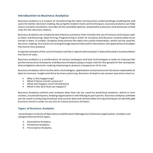 Business Intelligence