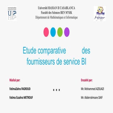 Etude comparative des fournisseurs de service BI