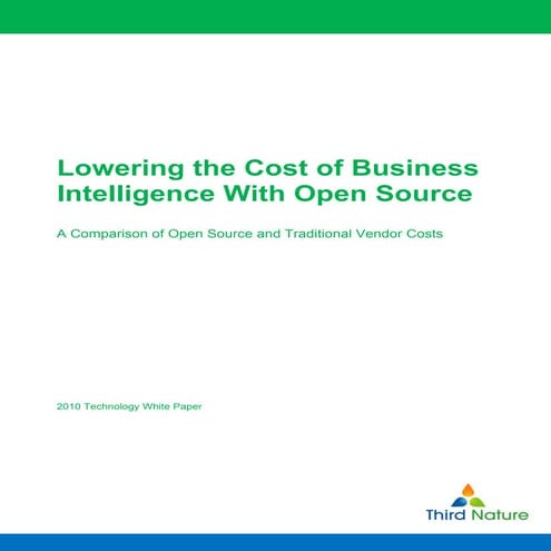BI - Comparison of open source and traditional vendor