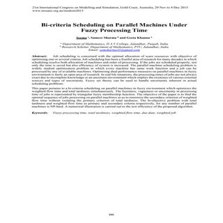 Bi criteria scheduling on parallel ...