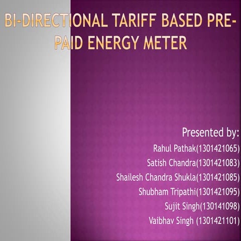 Bi directional tariff base pre-paid energy meter