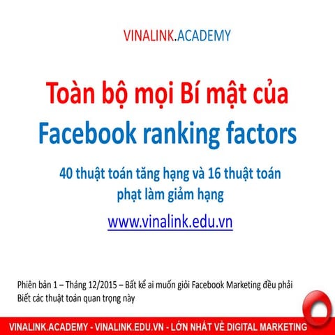 Facebook Ranking Factors - Toàn bộ mọi bí mật về Facebook