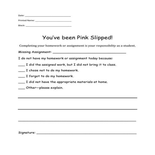 Pink Slips | PDF