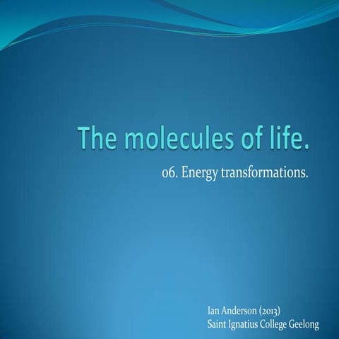 Energy transformations in cells