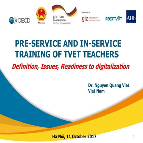 PRE-SERVICE AND IN-SERVICE TRAINING OF TVET TEACHERS