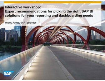 Expert recommendations for picking the right SAP BusinessObjects BI solution ...
