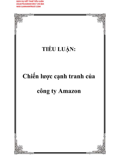 Tiểu luận Chiến lược cạnh tranh của công ty Amazon, HAY